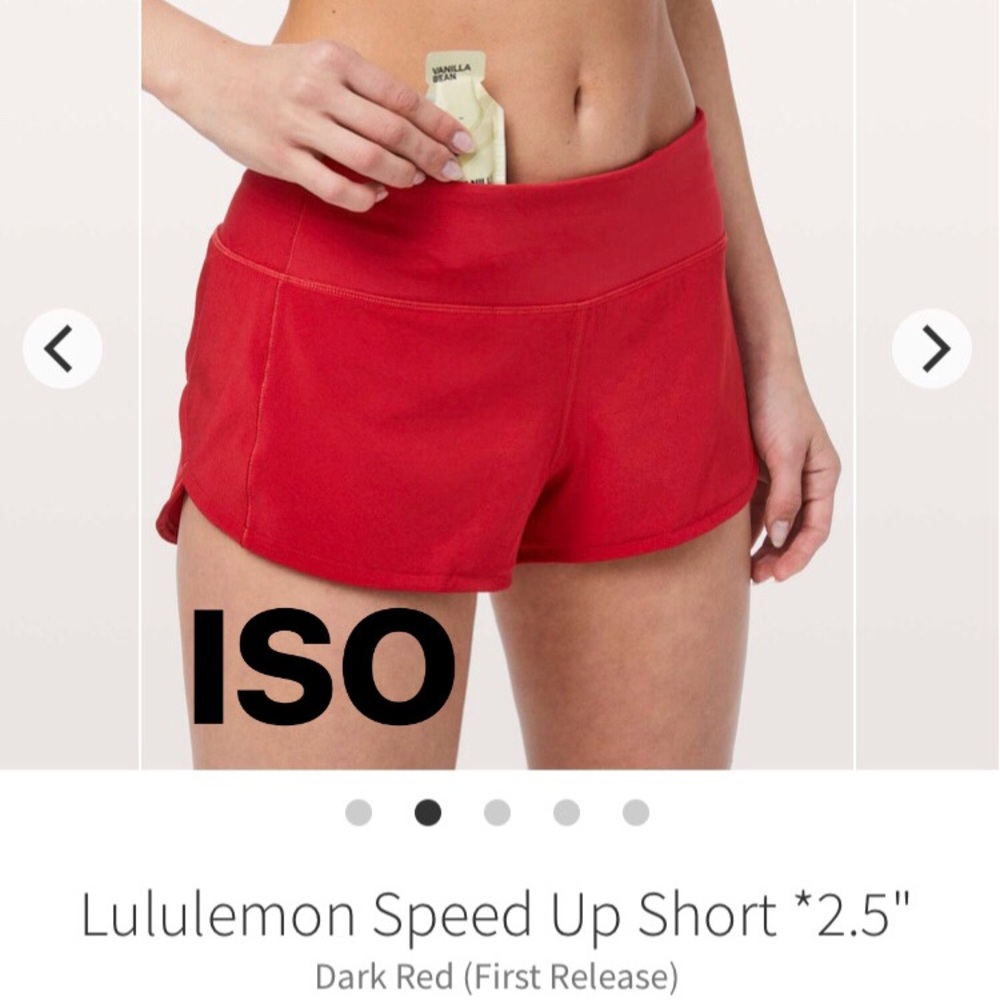 MAJOR ISO DARK RED LULULEMON SHORTS